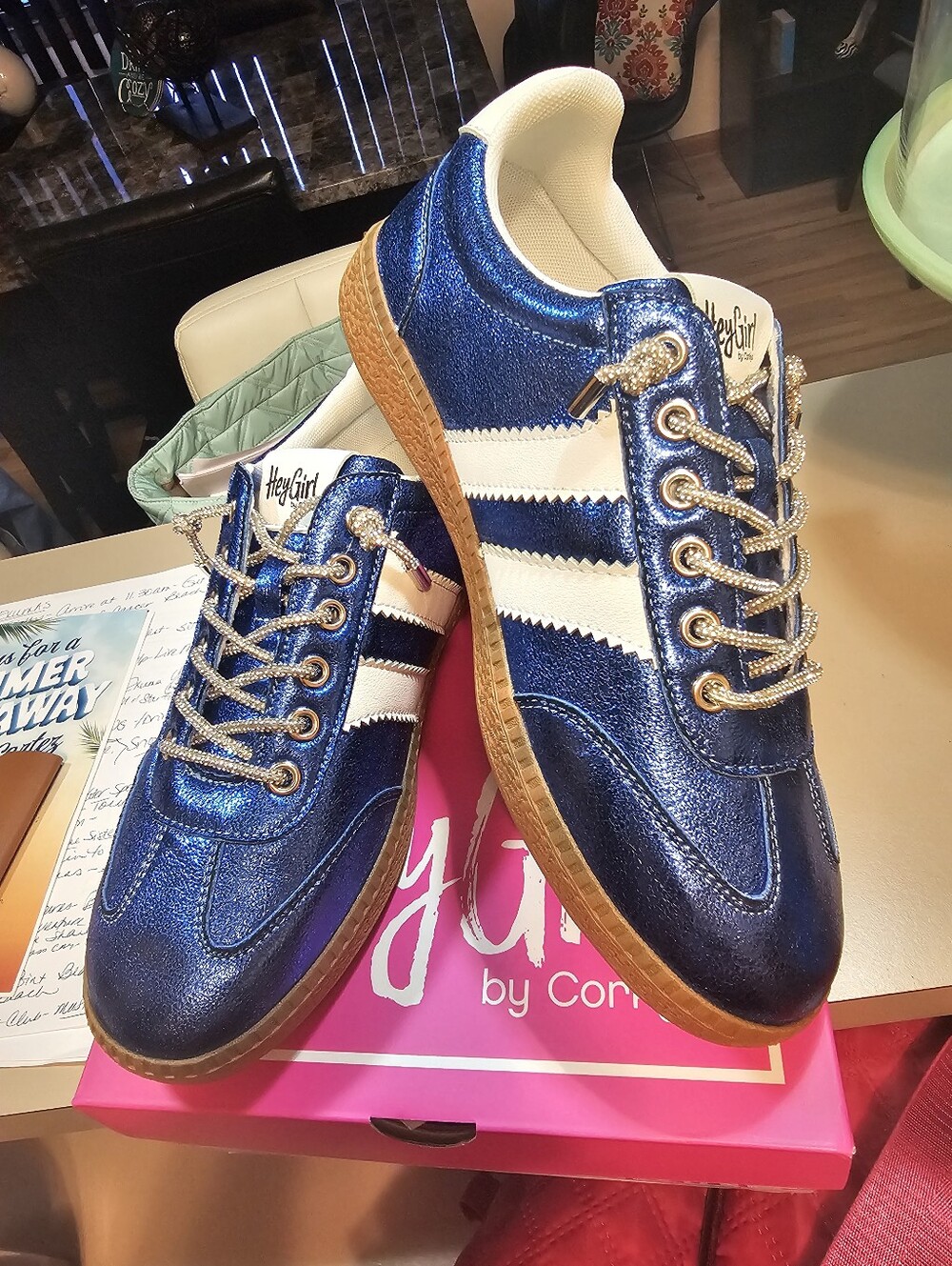 Women's Corky's Metallic Blue Sneakers - Picture 5 of 7